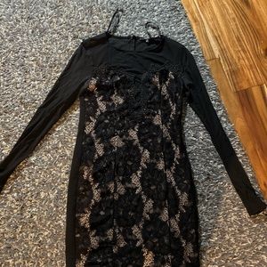 Papaya Black lace and sheer dress